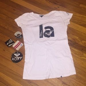 Roxy LA skate shirt top wristband surf Los Angeles